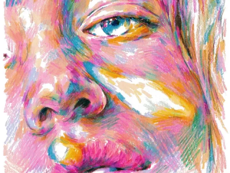 Colorful pencil portrait example