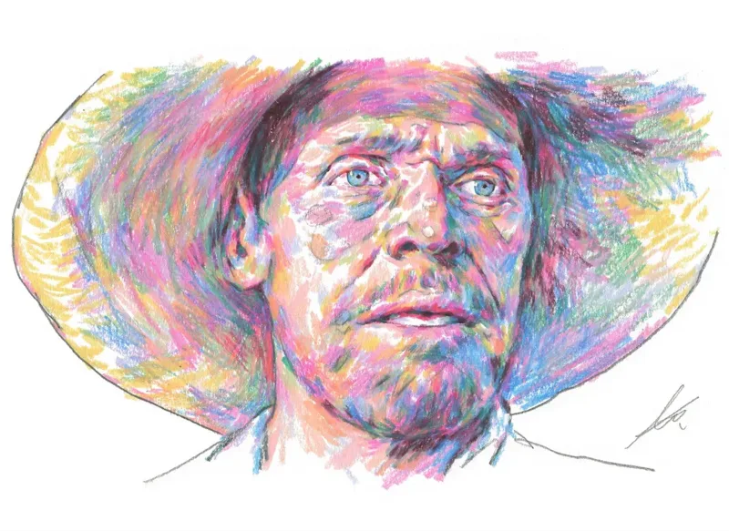 Colorful pencil portrait example